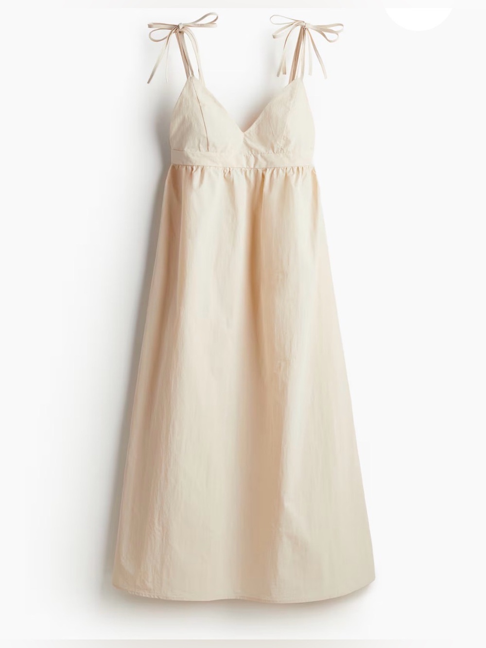 Cream Tie Strap V-Neck Maxi Dress Women’s Size Medium